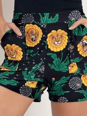 Blackmilk Dandy Lions Cuffed Shorts